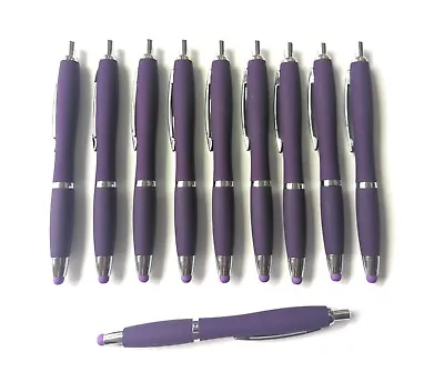 9ct Lot Misprint Metal Stylus Click Pens: PURPLE Thick Barrel & Soft Touch Grip • $13.99