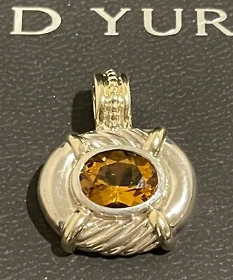 David Yurman Albion Sterling 14k Gold Citrine Enhancer Pendant • $450