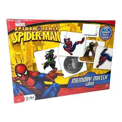 NEW Marvel Spider-Man MEMORY MATCH BOARD GAME 72 Card Tray Children's Sealed NIB • $10