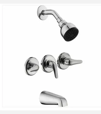 Glacier Bay Aragon 3-Handle 1-Spray Tub And Shower Faucet In Chrome Valve Incl. • $55