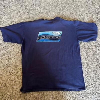 Vintage Quiksilver Surf Skate T Shirt Single Stitch USA Faded Navy Mens Size XL • $29.99
