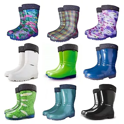 £18.15 • Buy Warm Lining Textile Wellington Boots Womens Ladies Wellies Waterproof Walk Rain