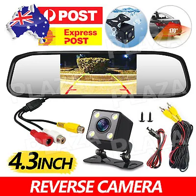 4.3  Reverse Camera LCD Monitor Car Reversing Mirror Rear View Kit Night Vision • $27.95