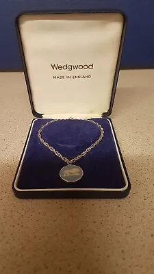 Vintage Wedgwood Blue Jasperware Cameo Bracelet On Sterling Silver Chain. • £9.99