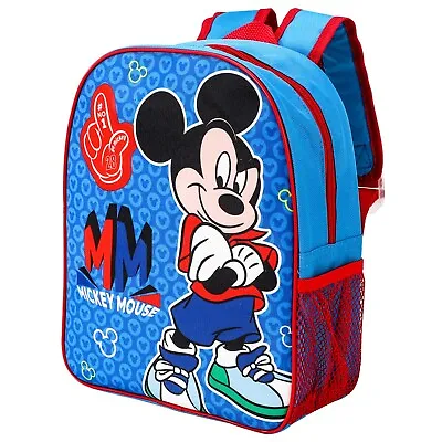 Disney Mickey Mouse Cool Dude Character Licensed Backpack Boys Blue Children • £8.99