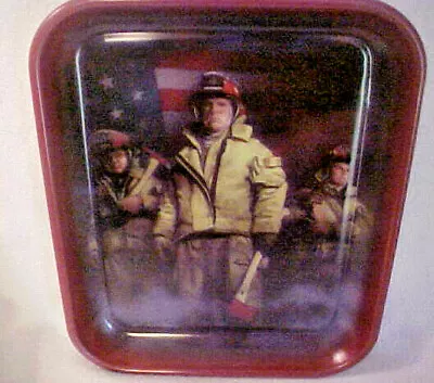 Charles Freitag Heroes September 11 Commemorative Metal Tray - 2002 Firefighters • $13.50