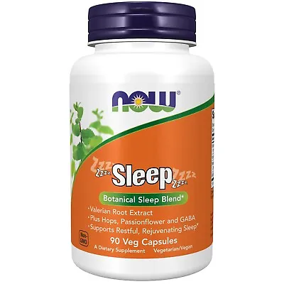 NOW Supplements Sleep Valerian Root Plus Hops Passionflower & GABA 90 Veg Caps • $15.49