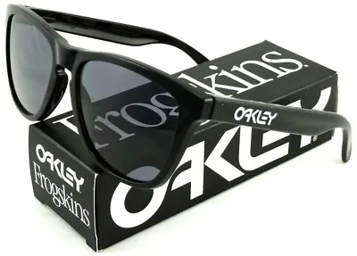 BRAND NEW Oakley Frogskins Polished Black/Grey Lens Square Sunglasses • $70