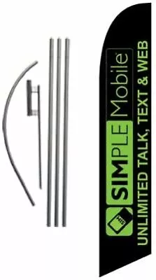 Simple Mobile Unlimited Talk Advertising Feather Banner Swooper Flag Sign... • $59.75