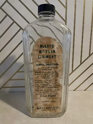 McKays Mallon Liniment 1 Pint Vintage Glass Bottle • $25