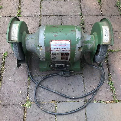 Vintage GREEN Central Machinery 5  Bench Grinder Model 907 Tested Working  • $64.99