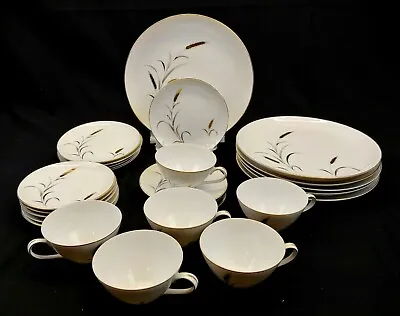 $59.99 • Buy Correct Table Service CTS China Eternal Harvest 24 Piece Set White With Gold Vtg