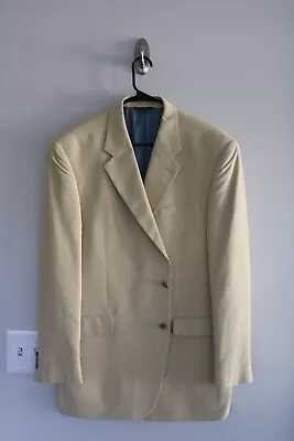 YELLOW WEAVE ALAN FLUSSER 100% SILK SPORT COAT Sz 44R Blazer / Suit Jacket • $24.91