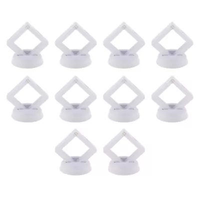 10pcs 3D Floating   Jewelry Display Frame Holder Box Case Stand White • £9.05