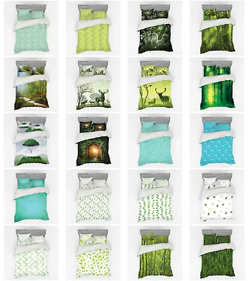 Ambesonne Green Bedding Set Duvet Cover Sham Fitted Sheet In 3 Sizes • $90.99