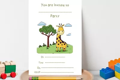 Jungle Children's Party Invitations 10 Kids Jungle Themed Party Invitations • £5.95