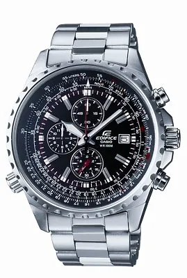 Casio Edifice Men's Quartz Chrono Silver-Tone Bracelet 45.5mm Watch EF527D-1AV • $129.99