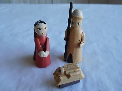 NATIVITY Wood Replacement Parts Repair CHRISTMAS Candle WINDMILL Vtg 2  Tall • $11.20