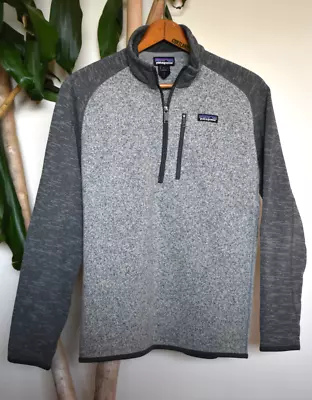 PATAGONIA Better Sweater 1/4-Zip Fleece Sweater Nickel/Stonewash Sz Large • $27.95