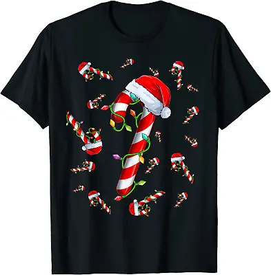 $17.99 • Buy Candy Cane Merry And Bright Red And White Candy Christmas T-Shirt S-5XL