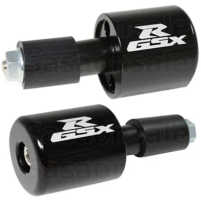 [SASA] CNC Black Laser Logo Handle Bar Ends Grips Plug For Suzuki 600 750 1000 • $14.99