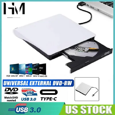 USB 3.0 Slim External CD DVD Drive Disc Player Burner Writer For Laptop PC Mac • $15.99