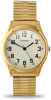 Sekonda Mens Easy Read Watch With Gold Plated Expanding Bracelet 3244 • £29.99