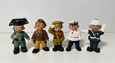 Lot Of 5 Vintage Spanish Mud Soldiers & Policeman 2” Miniature Figurine Military • $32.80