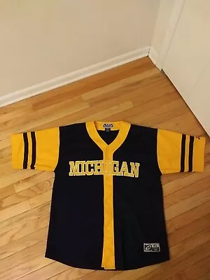 Michigan Wolverines NCAA Vintage Zam Sports Wear Men's Baseball Jersey Size XL • $49.99