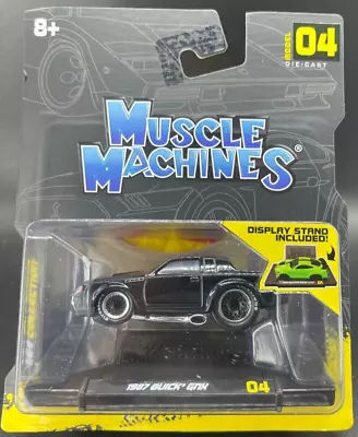 Muscle Machines 1:64 1987 Buick Gnx All Black W/ Stand Diecast Model Sealed New! • $9.99