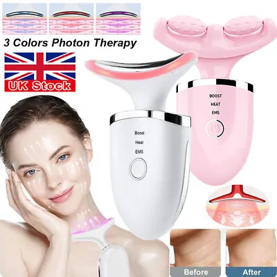 LED Microcurrent Face Neck Skin Tightening Lifting Device Facial Beauty Machine • £12.92