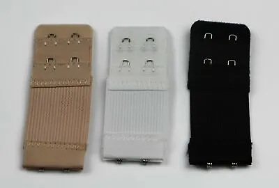 Bra Extender Extension 2 Hook Pack Of 3 Clip On Strap Elastic Black White Nude • $3.99