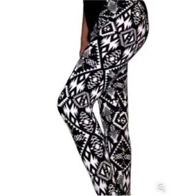Pink Victorias Secret Aztec Geometric Fashion Leggings Women M Black Creme New • $18.01