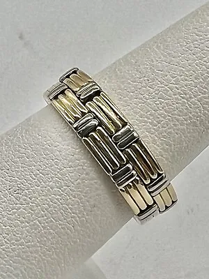 14K White&yellow Two-tone Solid Gold Band Ring Size 8 Weight 7.8grams • $499