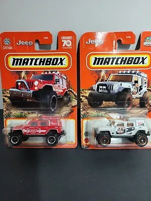 2022 Die Cast Matchbox Jeep Wrangler Superlift 1 Red 1 White New In Package  • $6