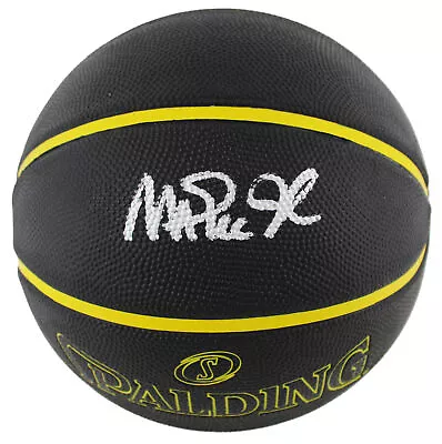 Lakers Magic Johnson Authentic Signed In Silver Spalding Black Basketball BAS W • $129.99