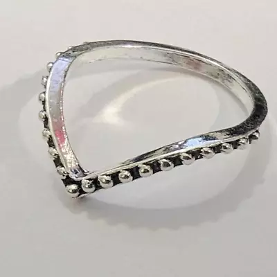 New Silver Tone Ring 7 Pointed Chevron V Wishbone Midi Stackable Fashion Jewelry • $4.99