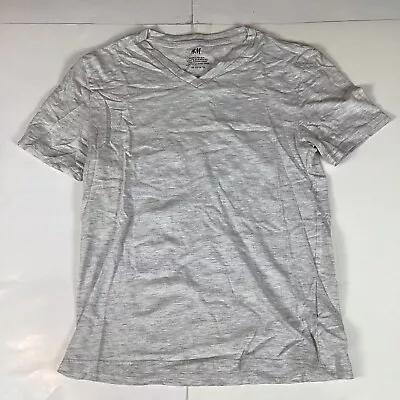 H&M Mens T Shirt Size XS Extra Small Top Short Sleeve Comfort V Neck Gray • $11.95