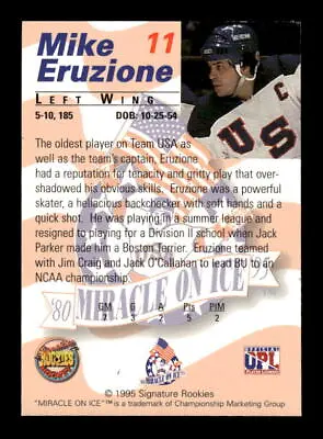 1995 Signature Rookies Miracle On Ice Signatures #11 Mike Eruzione Auto - NM • $39.99