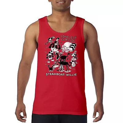 Steamboat Willie Timeless Classic Tank Top Retro 1928 Cartoon Mouse Men's Top • $17.95