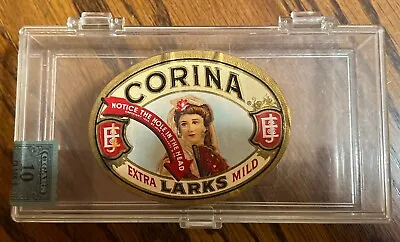 Vintage Corina Larks Extra Mild Clear Plastic Cigar Box W/ Blue Class E Sticker • $3