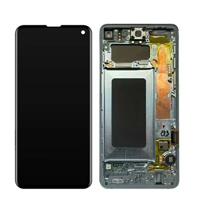 *OEM* Silver Samsung Galaxy S10 G973 OEM LCD Display Screen Digitizer Frame C • $84.95