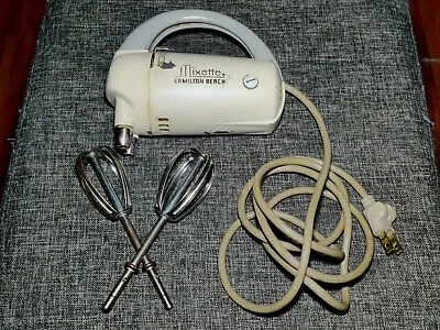 Vtg 1950's Hamilton Beach Mixette Hand Mixer 3 Speed All Metal Tested Working!  • $19.99