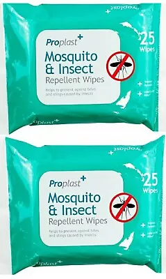 £5.49 • Buy 2 Pack Mosquito & Insect Midge Repellent Wipes Tropical Formula Bite Deet Free
