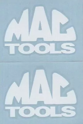 2x  MAC TOOLS 6  White Decals  Stickers Toolbox Trucks Car Shows  Window Decal • $7.98