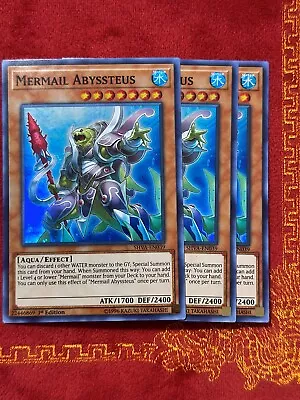 YuGiOh X3 Mermail Abyssteus SHVA-EN039 Super Rare Near Mint 1st Edition • $2.99