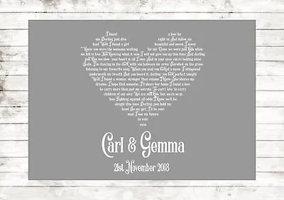 PERFECT ED SHEERAN Wedding LS Anniversary Heart Personalised First Dance Lyrics • £16.50