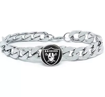 Special Las Vegas Raiders Stainless Womens Mens Link Chain Bracelet W Gift Pg D4 • $21.95