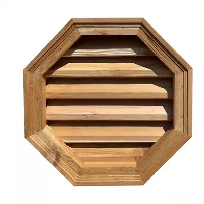 Wood Louver Gable Vent Octagon Shape Cedar Attic Siding Ventilation NEW • $58.99