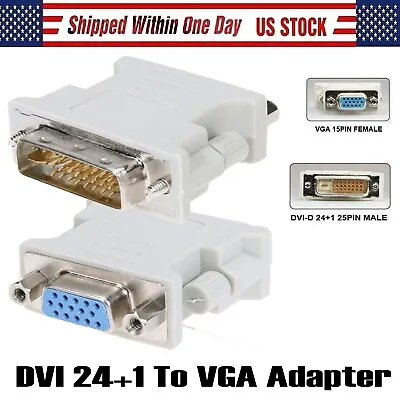 24+1 Pin DVI-D Male To 15 Pin VGA Female Video Converter Adapter For PC Laptop • $4.50